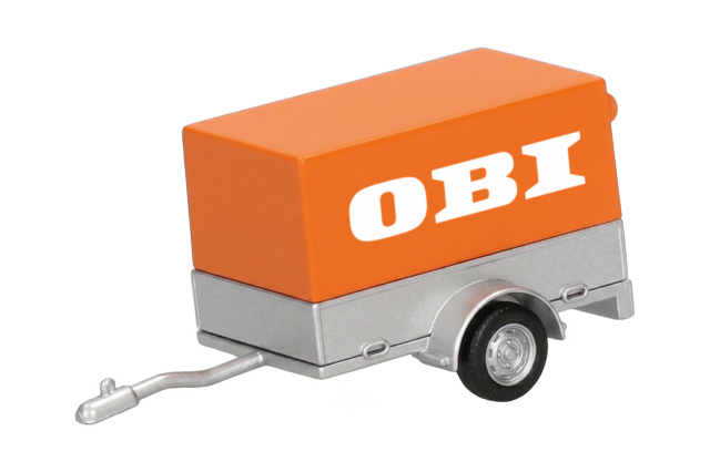 [予約]herpa Cars&Trucks 1/87 (プラスチック製) 乗用車用ターポリントレーラー "OBI"
