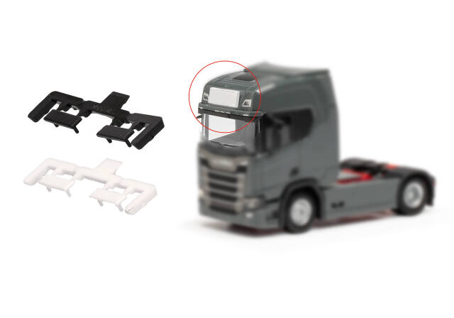 herpa Cars&Trucks 1/87 ライトボックスパーツ（白x６,黒x2)