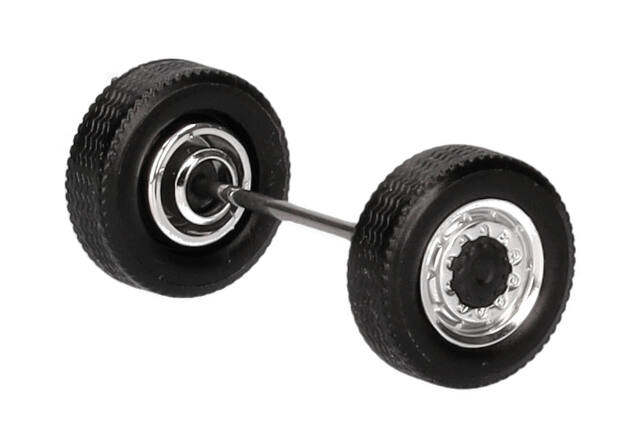 [予約]herpa Cars&Trucks 1/87 (プラスチック製) AWDステアリングホイールセット クロム/ブラック(スペアパーツ8セット)