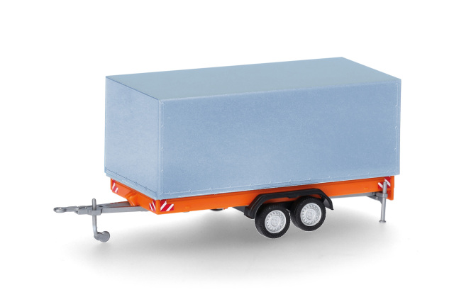 [予約]herpa Cars&Trucks 1/87 (プラスチック製) タンデム ターポリントレーラー オレンジ/グレー