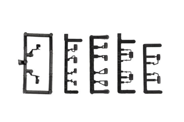 [予約]herpa Cars&Trucks 1/87 (プラスチック製) クラシックトランスポーター用バックミラー (VW T4／MB T1・T2/814・813) 各5個
