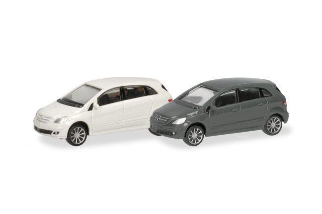 [予約]herpa Cars&Trucks 1/160 (プラスチック製) Nスケール メルセデスベンツ Bクラス カルサイトホワイト/マウンテングレー (2台セット)
