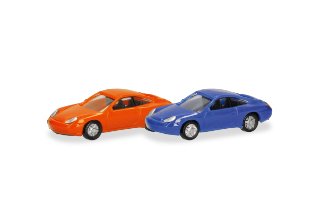 [予約]herpa Cars&Trucks 1/160 (プラスチック製) Nスケール ポルシェ 911 ガルフオレンジ/マリタイムブルー (2台セット)