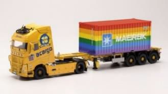 herpa Cars&Trucks 1/50 ボルボ FH Gl. XL 2020 コンテナセミトレーラー “10 Jahre Acargo / 20 ft. MaerskRainbow”
