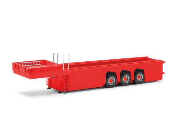 herpa Cars&Trucks 1/87 (プラスチック製) コンクリートパーツセミトレーラー 3軸 レッド