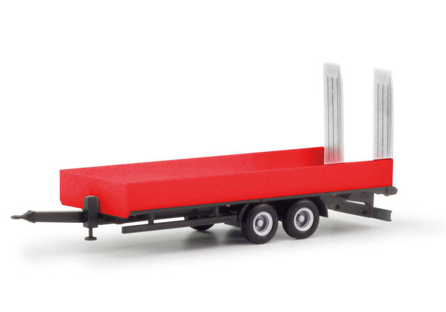 herpa Cars&Trucks 1/87 (プラスチック製) 深型積載トレーラー レッド