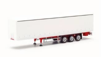 herpa Cars&Trucks 1/87 サイドウォール付 カーテンキャンバストレーラー 3軸 ホワイト