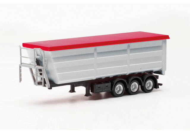 herpa Cars&Trucks 1/87 スチール ダンプトレーラー シルバー レッドタープ付