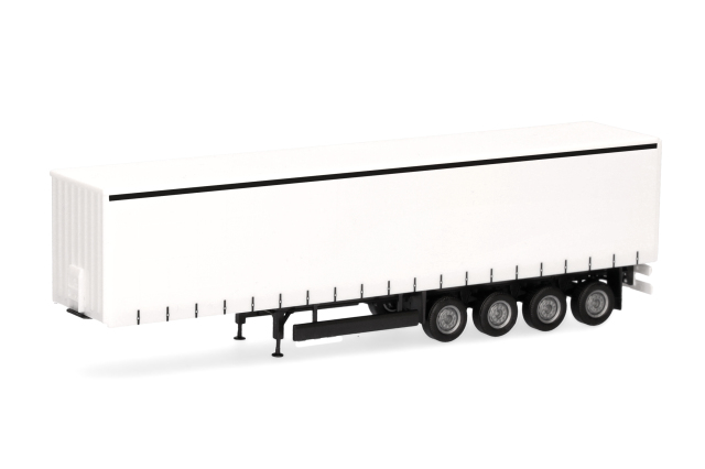 [予約]herpa Cars&Trucks 1/87 (プラスチック製) キャンバスカーテントレーラー  4軸 ホワイト
