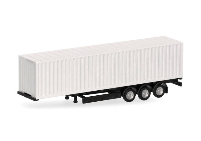 [予約]herpa Cars&Trucks 1/160 (プラスチック製) コンテナセミトレーラー 3軸ホワイト (2個)