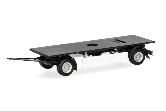 [予約]herpa Cars&Trucks 1/87 (プラスチック製) トレーラー用シャーシ 2軸 アンダーライド・プロテクション付 クローズ ブラック (2個入)