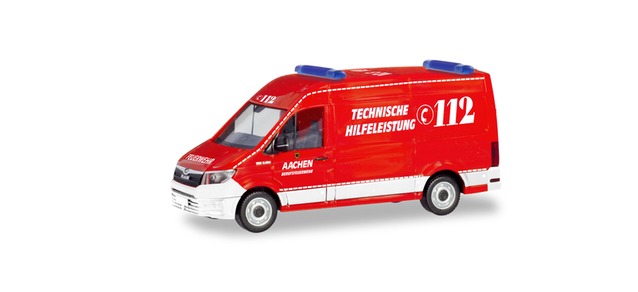 herpa Cars&Trucks 1/87 MAN TGE ボックストラック "アーヘン消防署/Technische Hilfeleistung"