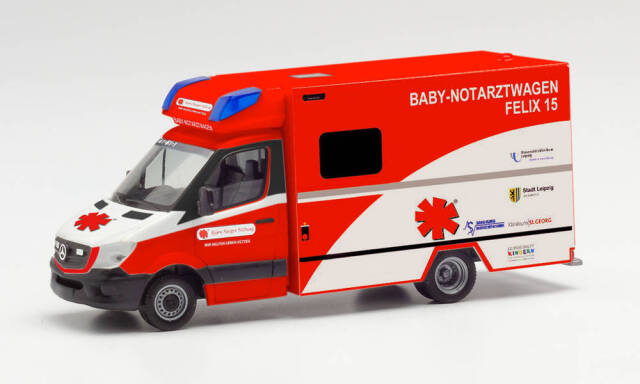 herpa Cars&Trucks 1/87 メルセデスベンツ スプリンター 救急車 ?Baby Notarzt Felix 15, St. ゲオルグクリニック“