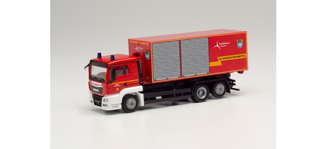 herpa Cars&Trucks 1/87 MAN TGS XL スワップボディ トラック  "エシュヴァイラー消防隊/ アーヘン市街地"