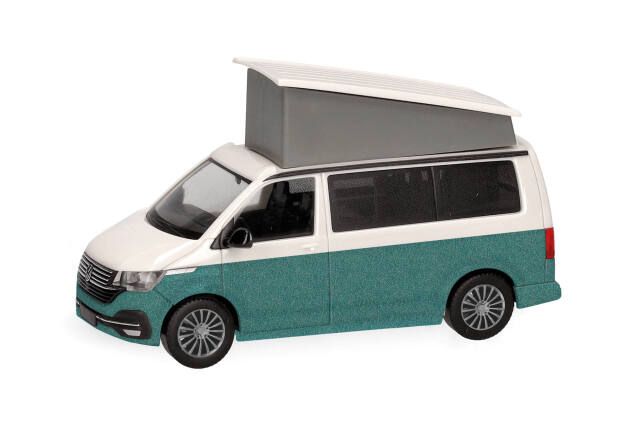herpa Cars&Trucks 1/87 (プラスチック製) フォルクスワーゲン T6.1 カリフォルニア ホワイト/グリーンメタリック