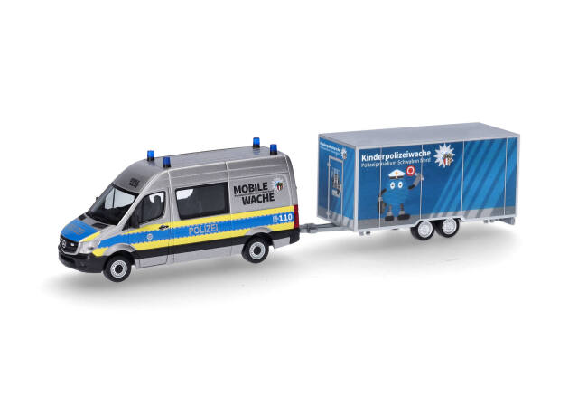 herpa Cars&Trucks 1/87 メルセデスベンツ スプリンター '13 セミバス トレーラー付 バイエルン州シュヴァーベン北警察