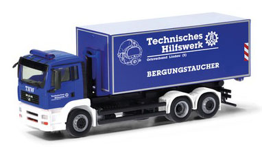 herpa Cars&Trucks 1/87 MAN TGA MWechsellader-LKW "THW Lindau/salvage diver"