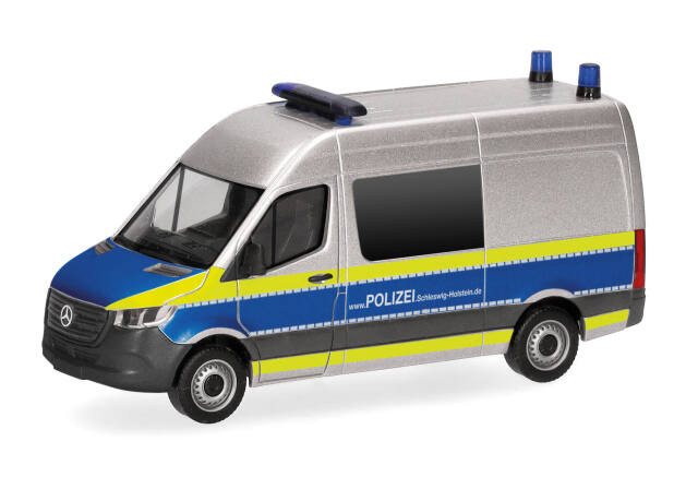 herpa Cars&Trucks 1/87 (プラスチック製) メルセデスベンツ Sprinter 18 ハーフバス ハイルーフ シュレスヴィヒ・ホルシュタイン警察