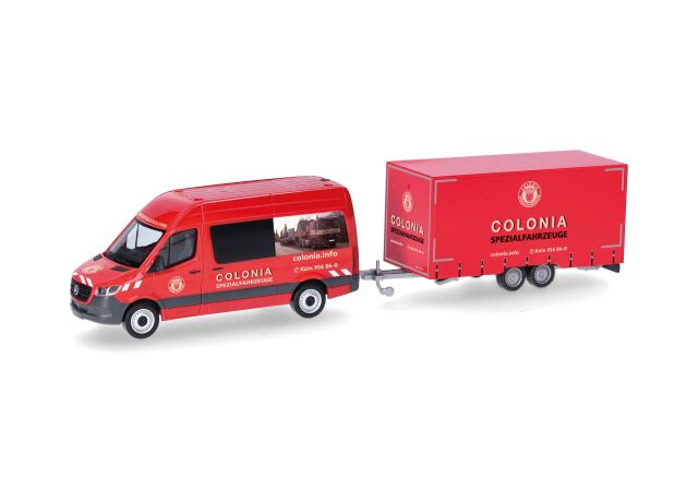 herpa Cars&Trucks 1/87 (プラスチック製) メルセデスベンツ スプリンター '18 ハーフバス ハイルーフ トレーラー付 "Colonia"