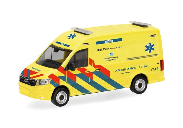 herpa Cars&Trucks 1/87 (プラスチック製) MAN TGE トランスポーターハイルーフ "Ambulance 15-143"(オランダ)