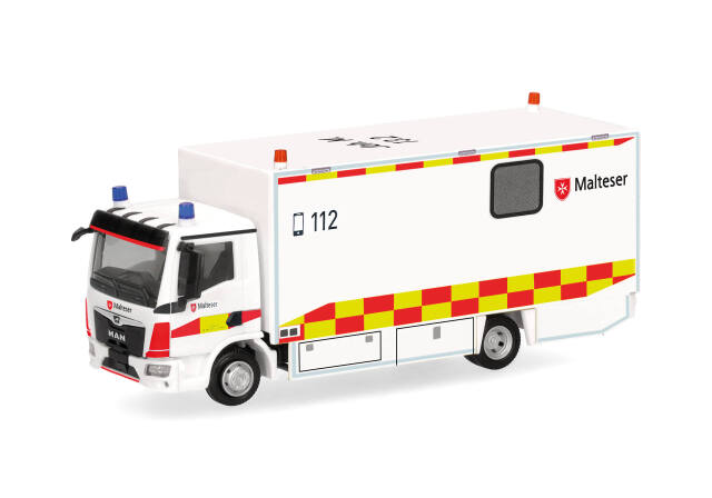 [予約]herpa Cars&Trucks 1/87 (プラスチック製) MAN TGL CC ボックストラック"Malteser München"