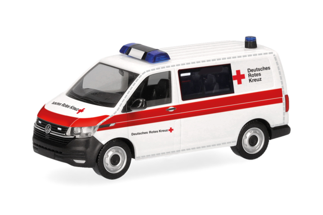 [予約]herpa Cars&Trucks 1/87 (プラスチック製) フォルクスワーゲン T6.1  ハーフバス "ドイツ赤十字（DRK）"