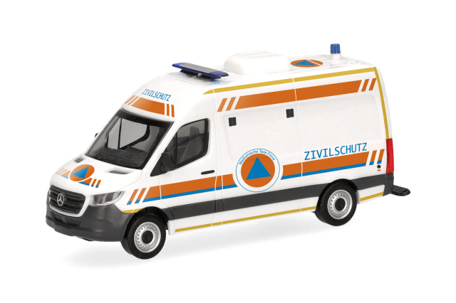 [予約]herpa Cars&Trucks 1/87 (プラスチック製) メルセデスベンツ スプリンター ハーフバス ハイルーフ "CBRN民間防衛"