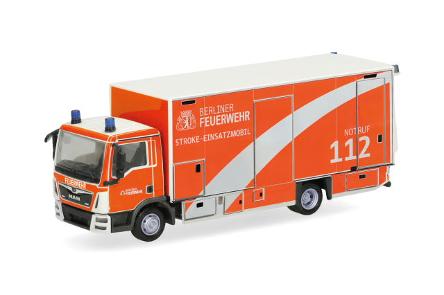 [予約]herpa Cars&Trucks 1/87 (プラスチック製) MAN TGL ユーロ6c ボックストラック "ベルリン消防隊/脳卒中緊急車両"