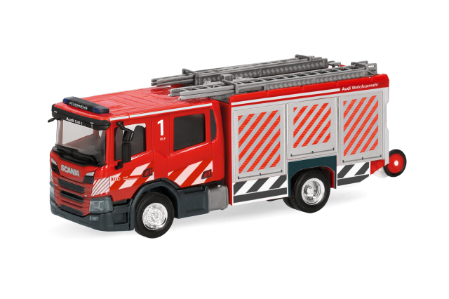 [予約]herpa Cars&Trucks 1/87 (プラスチック製) スカニア CP28 クルーキャブ消防車 "アウディ工場消防隊"