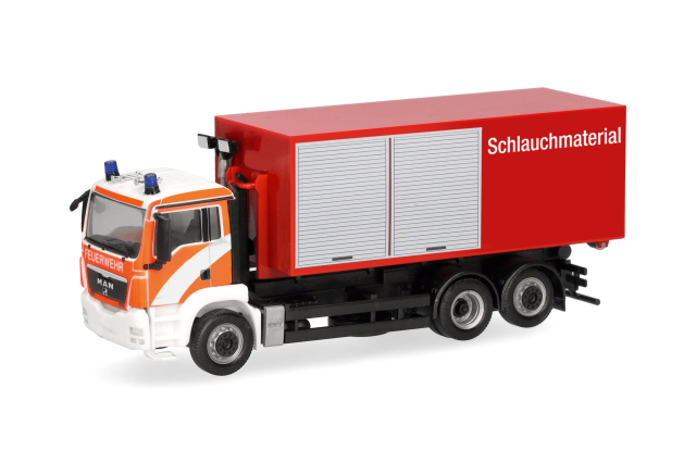 [予約]herpa Cars&Trucks 1/87 (プラスチック製) MAN TGS M 交換式トラック 3軸 "ベルリン消防"