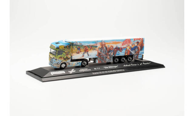 herpa Cars&Trucks 1/87 Scania CS 20 HD冷蔵ボックスセミトレーラー トラック “Herpa Weltgeschichte Nr. 7.1 /Die Wikinger”