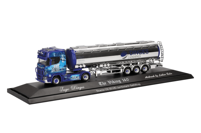 herpa Cars&Trucks 1/87 (プラスチック製) スカニア CS 20 HD ジャンボ  クロームメッキ セミトレーラー  "Ingo Dinges/Wickie"