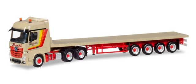 herpa Cars&Trucks 1/87 メルセデスベンツ アクトロス ビッグスペース フラットベッド セミトレーラー "Barth &Sohn"