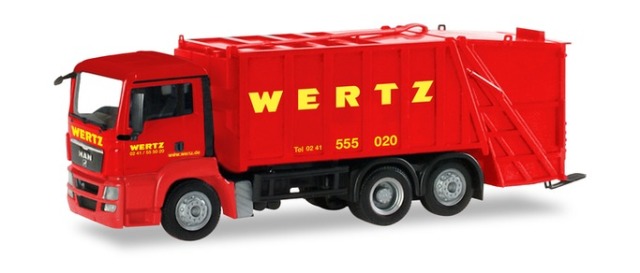 herpa Cars&Trucks 1/87 MAN TGS ゴミ運搬トラック "Wertz Aachen"