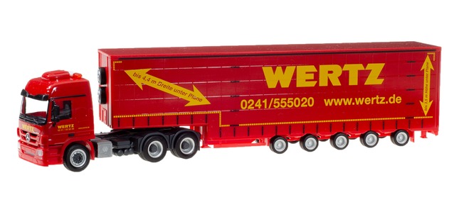 herpa Cars&Trucks 1/87 メルセデスベンツ アクトロス L 6x4 Meusburger セミトレーラー "Wertz Aachen"