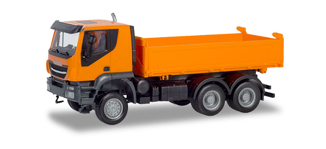 herpa Cars&Trucks 1/87 イベコ トラッカー 6x6 3-waydischarge skip オレンジ
