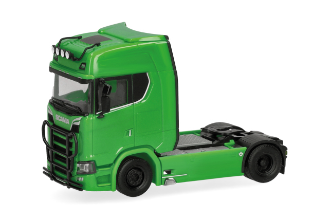 [予約]herpa Cars&Trucks 1/87 (プラスチック製) スカニア CS20 ハイルーフ リジッドトラクター ライトバー/ブルバンパー付 2軸 グリーン