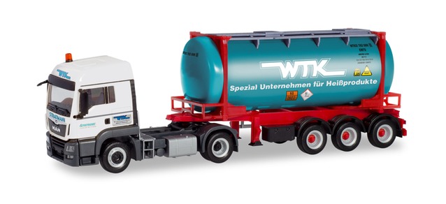 herpa Cars&Trucks 1/87 MAN TGS LX Euro 6c  スワップコンテナ トレーラー "Wittener Transport Kontor/Stratmann"