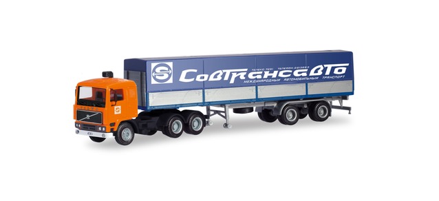 herpa Cars&Trucks 1/87 ボルボ F12 6x4  キャンバス セミトレーラー "Sovtransavto"