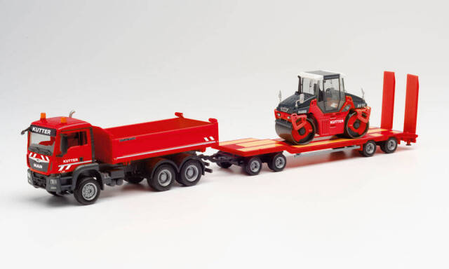 herpa Cars&Trucks 1/87 MAN TGS M construction tipper with ハムロードローラー "Kutter HTS"