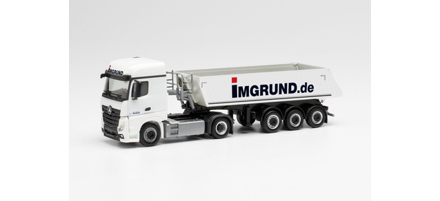 herpa Cars&Trucks 1/87 メルセデスベンツ アクトロス Streamspace 2.5 Schmitz ティッパーセミトレーラー ?Imgrund“