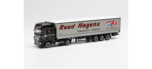 herpa Cars&Trucks 1/87 DAF XF SSC Euro 6 カーテンキャンバス セミトレーラー ドロップサイド付 "Ruud Hagens"