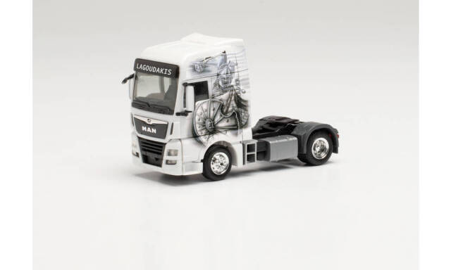 herpa Cars&Trucks 1/87 (プラスチック製) MAN TGX XXL トラクター “Lagoudakis 3 / Leonidas, König vonSparta”