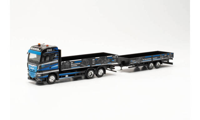 herpa Cars&Trucks 1/87 MAN TGX GM 平床式タンデムトレーラー