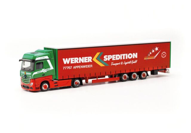 herpa Cars&Trucks 1/87 メルセデスベンツ アクトロス ビッグスペース 15m ローライナーセミトレーラー “Werner”