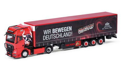 herpa Cars&Trucks 1/87 MAN TGS GX カーテンキャンバスセミトレーラー "Genthner/Wir Bewagen Deutschland"