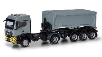 herpa Cars&Trucks 1/87 MAN TGS TM 発掘資材コンテナ セミトレーラートラック グレー