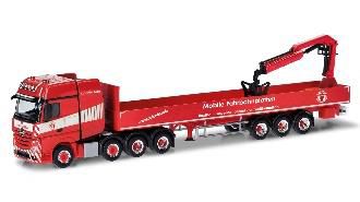herpa Cars&Trucks 1/87 メルセデスベンツ Actros トラク ター with ベッドトレーラー＆クレーン "Colonia"