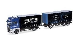 herpa Cars&Trucks 1/87 (プラスチック製) MAN TGX GX ダブル連結 カー テンキャンバストレーラー "Wir Bewegan Deutschland"