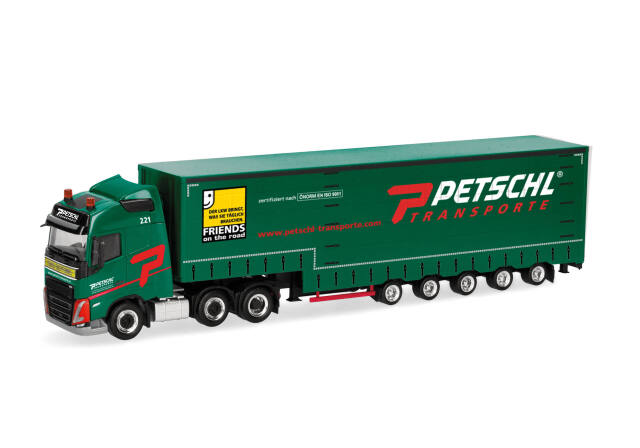 herpa Cars&Trucks 1/87 (プラスチック製) ボルボ FH GL 2020 ボリューム キャンバスセミトレーラー "Petschl"